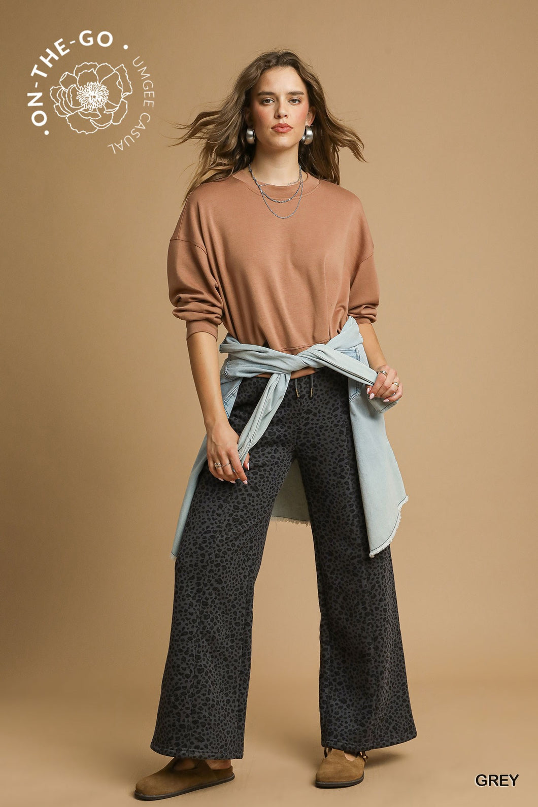 Grey Leopard Lounge Pants