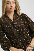 Load image into Gallery viewer, Floral Ruffle Corduroy Dress
