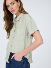 Load image into Gallery viewer, Sage Textured Button Up Top
