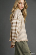 Load image into Gallery viewer, Taupe Mix Stripe Sweater
