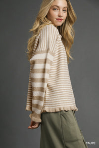 Taupe Mix Stripe Sweater