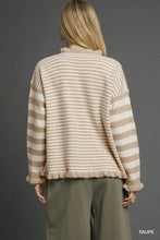 Load image into Gallery viewer, Taupe Mix Stripe Sweater

