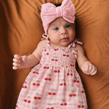 Load image into Gallery viewer, Gingham Cherry Baby Romper
