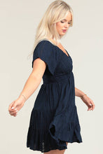 Load image into Gallery viewer, Navy Smocked Eyelet Dress
