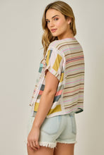 Load image into Gallery viewer, Mystree Mixed Stripe French Terry Tee
