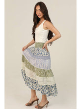 Load image into Gallery viewer, Angie Blue Mixed Print Skirt
