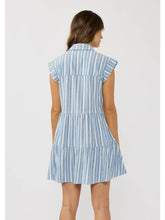 Load image into Gallery viewer, Lovestitch Blue Stripe Tiered Dress
