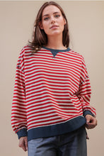 Load image into Gallery viewer, Red + Cream Striped Pullover
