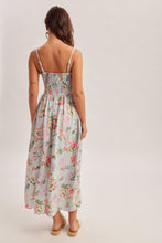 Load image into Gallery viewer, Hem + Thread Aqua Stripe Smocked Floral Dress
