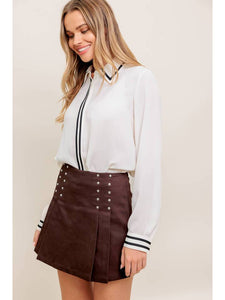 White + Black Trimmed Top