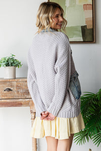 Grey Layered Denim Cardi