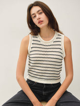 Load image into Gallery viewer, B+W Stripe Sweater Tank
