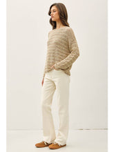Load image into Gallery viewer, Taupe Textured Stripe Sweater
