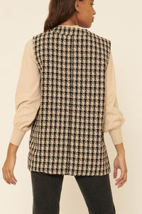 Black + Sand Tweed Vest