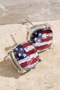 Silver Flag Studs