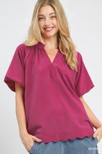 Load image into Gallery viewer, Umgee Berry Scalloped Top
