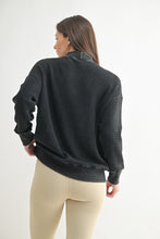 Load image into Gallery viewer, Mono B Black Washed Waffle Top
