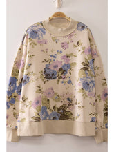 Load image into Gallery viewer, Beige + Violet Floral Sweatshirt
