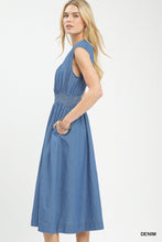 Load image into Gallery viewer, Umgee Denim Smocked Zip Dress
