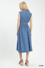 Load image into Gallery viewer, Umgee Denim Smocked Zip Dress
