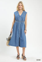 Load image into Gallery viewer, Umgee Denim Smocked Zip Dress
