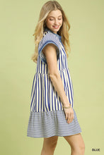 Load image into Gallery viewer, Umgee Denim Trim Blue Stripe Dress
