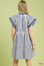 Load image into Gallery viewer, Umgee Denim Trim Blue Stripe Dress
