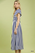 Load image into Gallery viewer, Umgee Blue Stripe Midi Dress
