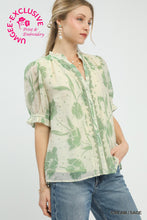 Load image into Gallery viewer, Umgee Sage Tulip Swiss Dot Top
