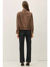 Load image into Gallery viewer, Chestnut Suede Bomber Jacket
