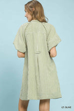 Load image into Gallery viewer, Umgee Olive Stripe Mini Dress

