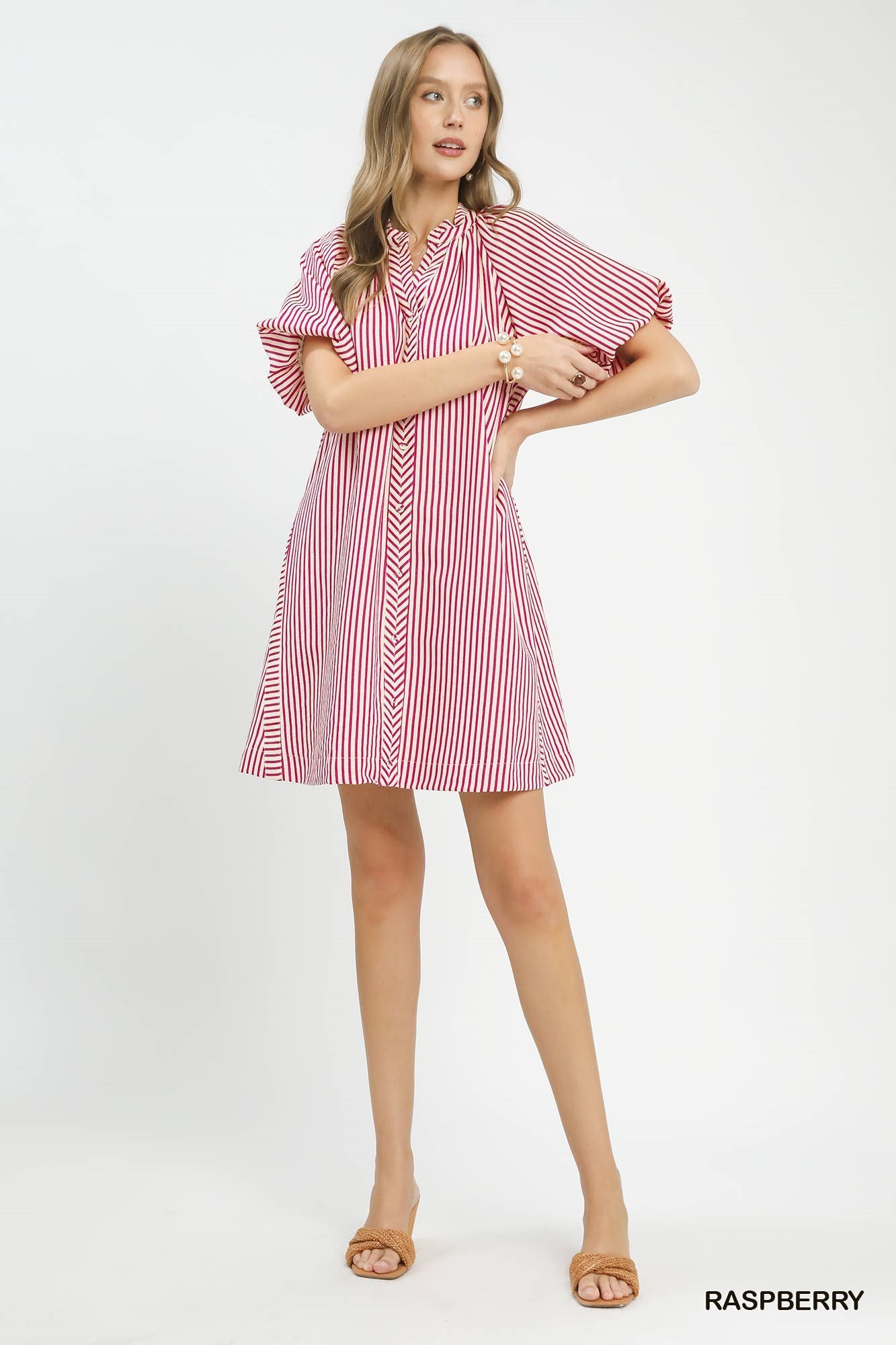 Umgee Raspberry Stripe Mini Dress – Adorn Boutique MI