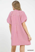 Load image into Gallery viewer, Umgee Raspberry Stripe Mini Dress

