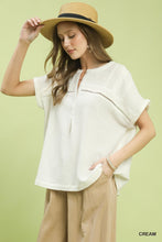 Load image into Gallery viewer, Umgee Cream Lace Trim Gauze Top
