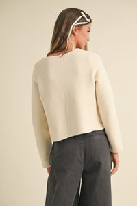 Beige Tie Front Cardi