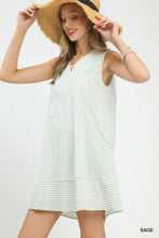 Load image into Gallery viewer, Umgee Sage Mixed Stripe Tank Dress
