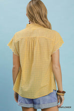 Load image into Gallery viewer, Umgee Yellow Embroidered Check Top
