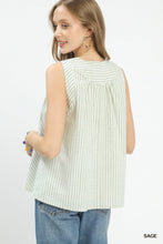 Load image into Gallery viewer, Umgee Mixed Sage Stripe Tank
