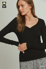 Load image into Gallery viewer, Black Sweetheart L/S Top
