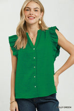 Load image into Gallery viewer, Umgee Kelly Green Swiss Dot Top
