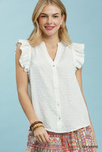 Load image into Gallery viewer, Umgee Off White Swiss Dot Top
