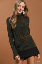 Load image into Gallery viewer, Olive Velvet Floral Top
