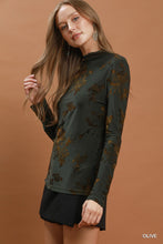 Load image into Gallery viewer, Olive Velvet Floral Top
