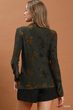 Load image into Gallery viewer, Olive Velvet Floral Top
