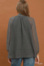 Load image into Gallery viewer, Umgee B+W Polka Dot Tie Top
