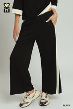 Load image into Gallery viewer, Black + White Trim Luxe Knit Pants

