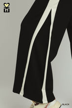 Load image into Gallery viewer, Black + White Trim Luxe Knit Pants
