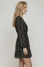 Load image into Gallery viewer, Black Floral Smock Mini Dress
