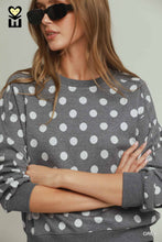 Load image into Gallery viewer, Grey Polka Dot Pullover
