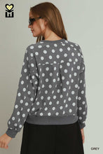 Load image into Gallery viewer, Grey Polka Dot Pullover
